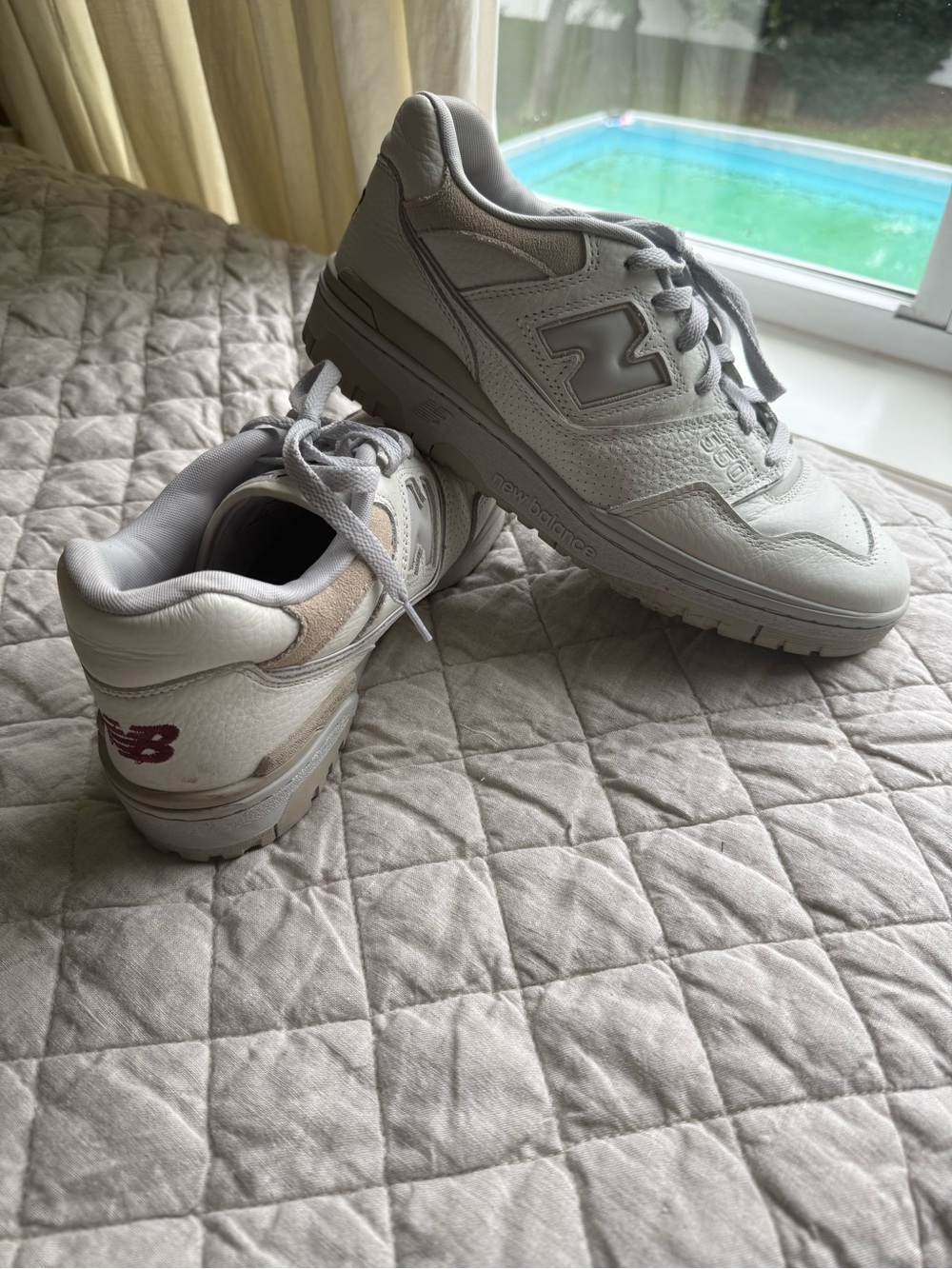 New Balance White Leather 550 Casual Sneakers
